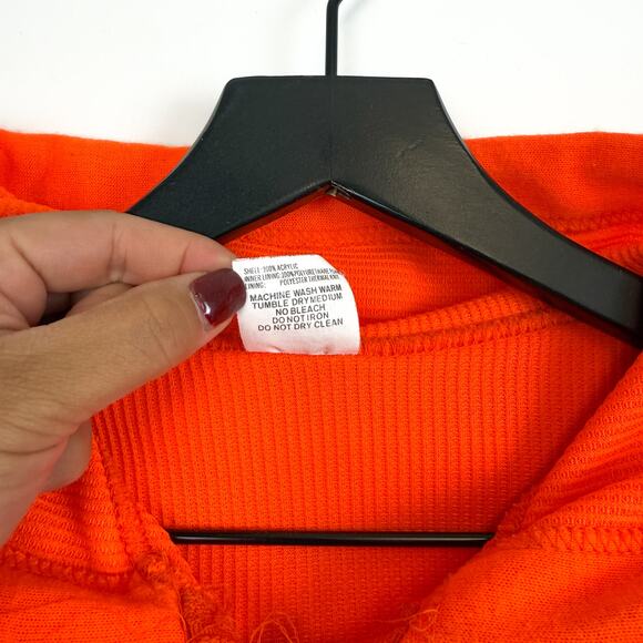 Vintage Ace Sportswear Neon Orange Thermal Lined Full Zip Hoodie - Mens 34/36 S - Picture 6 of 11